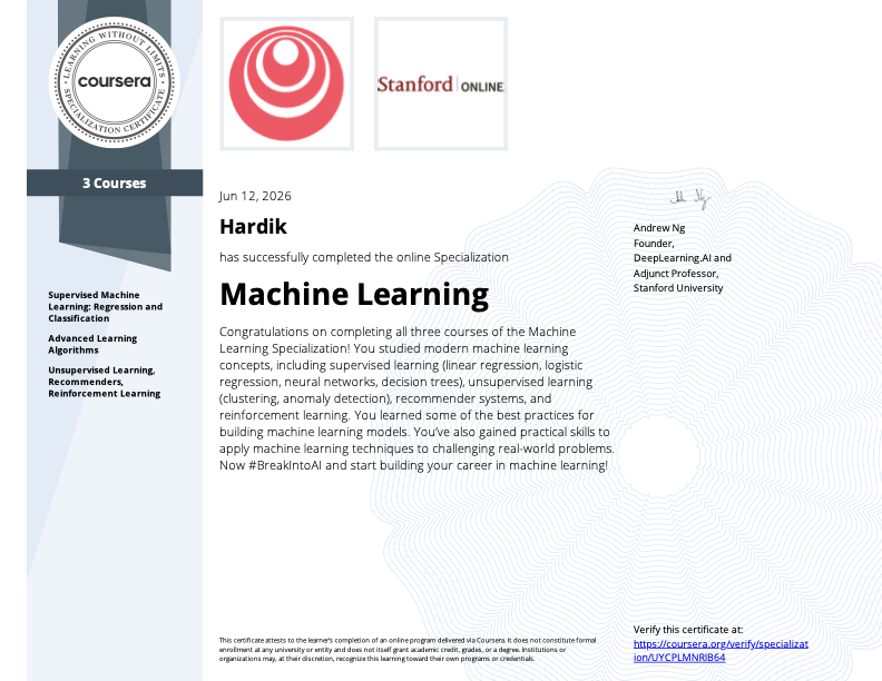 Coursera Certificate 1