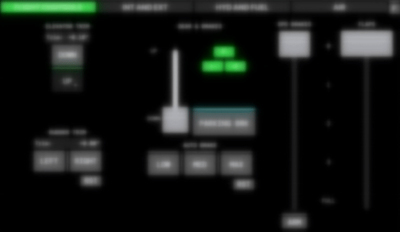 Flight Controls Panel — NDA blurred