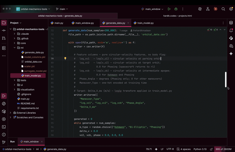 Synthetic dataset generation — 200,000 mission scenarios